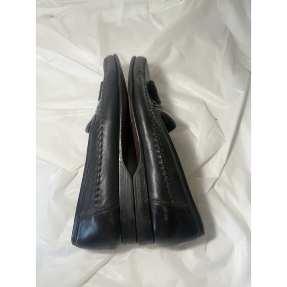 Santoni Italy All Leather Loafers Men's sz 8.5 Black Dress Shoes - Picture 8 of 15